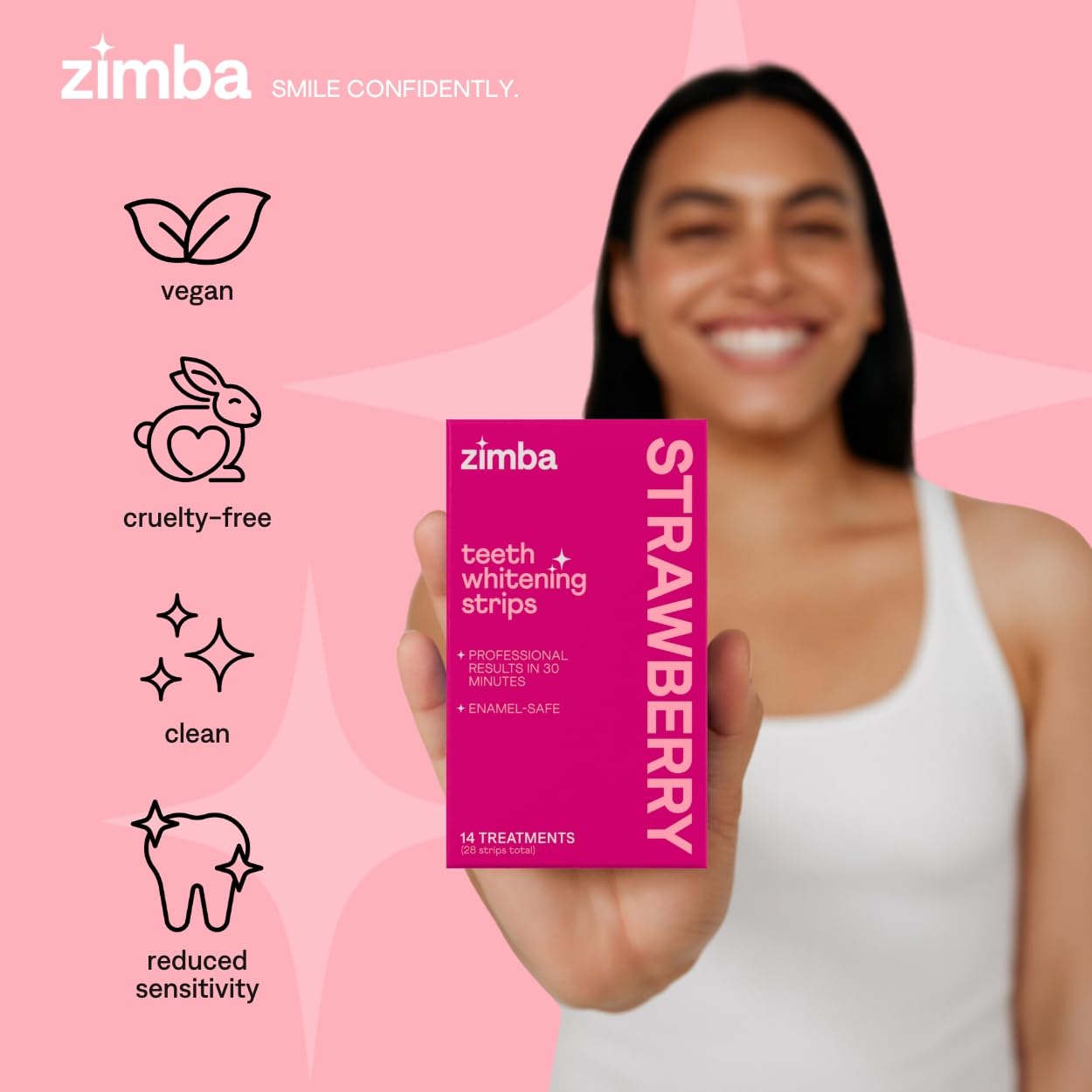 Non-slip design whitening strips ready to apply