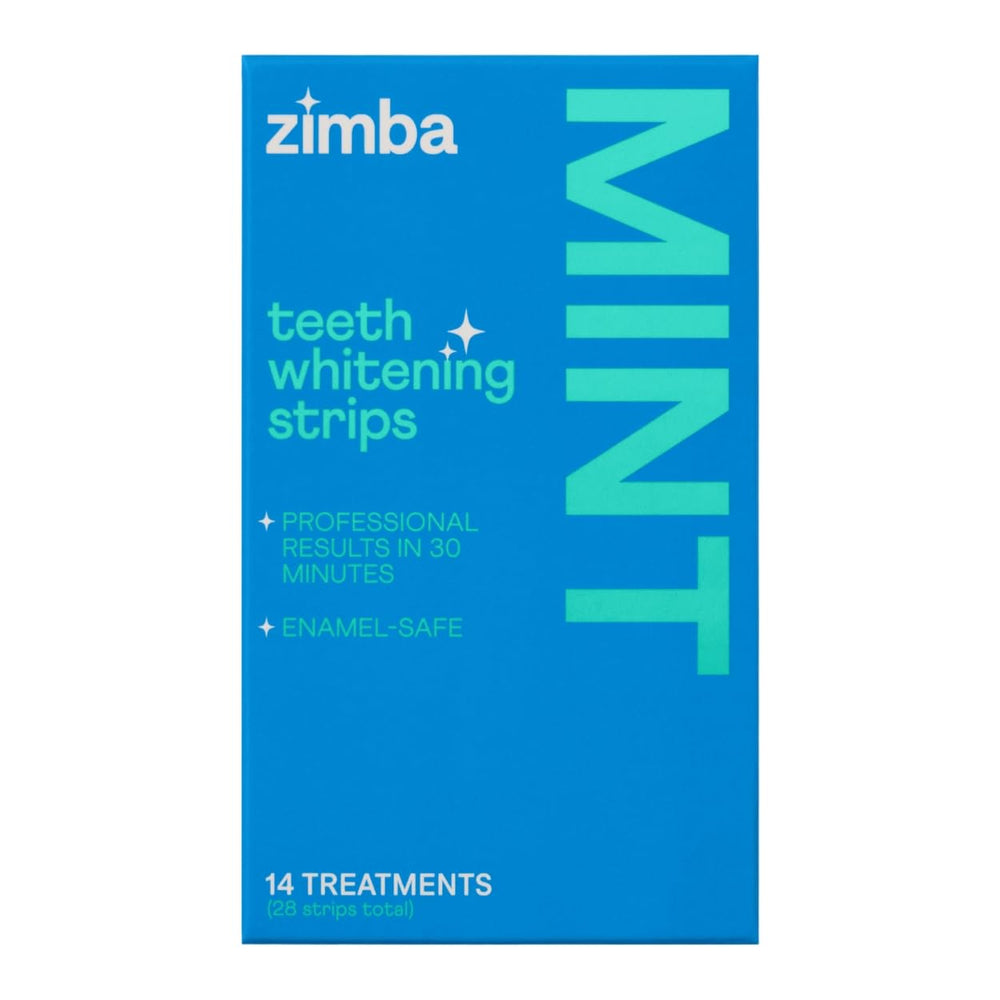 Box and packaging of Zimba vegan teeth whitening strips