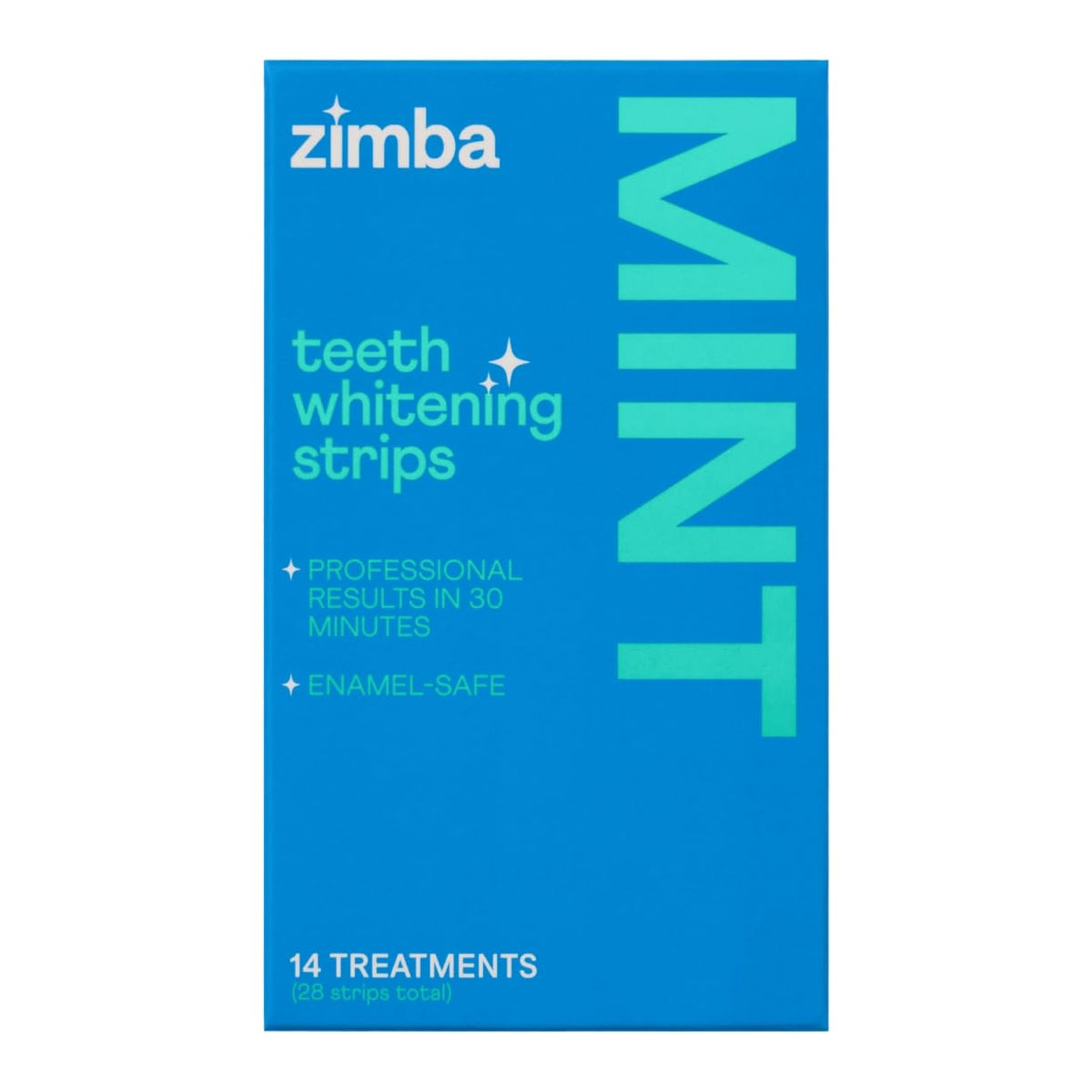 Box and packaging of Zimba vegan teeth whitening strips