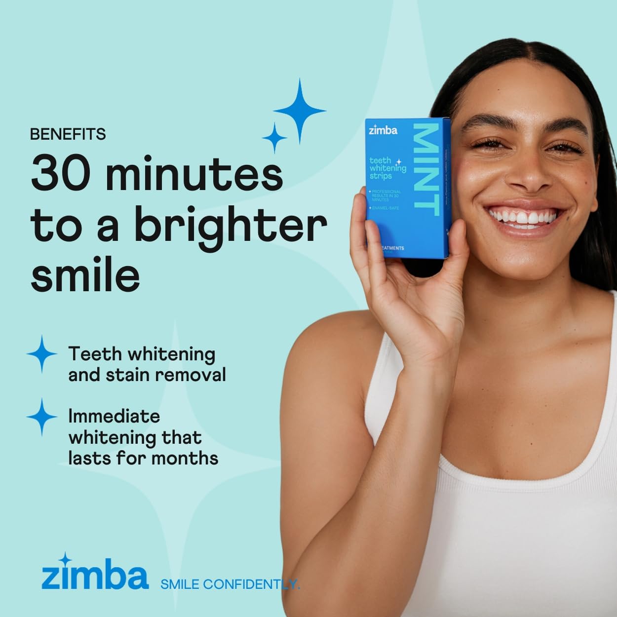 Zimba Teeth Whitening Strips 2-pack packaging