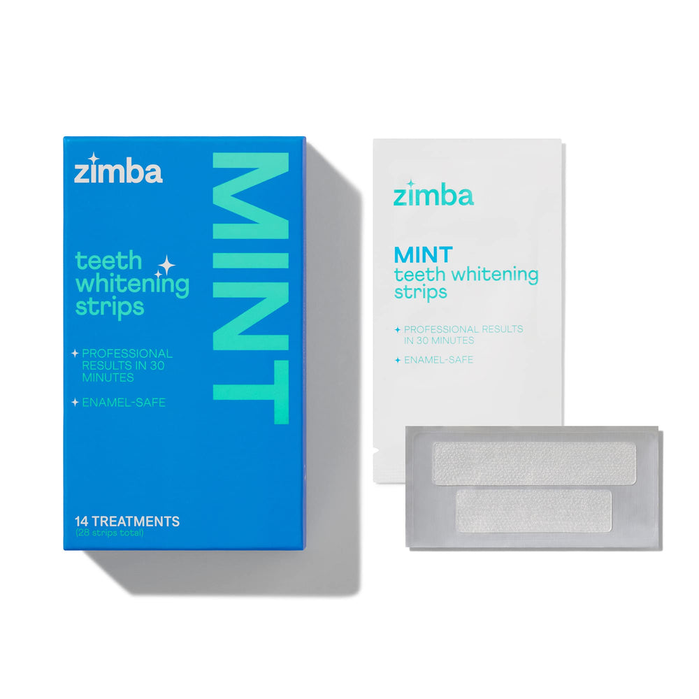 Bright white smile after using Zimba Watermelon Whitening Strips