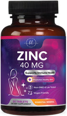 Bottle of zinc supplement 40 mg gluconate for immune support