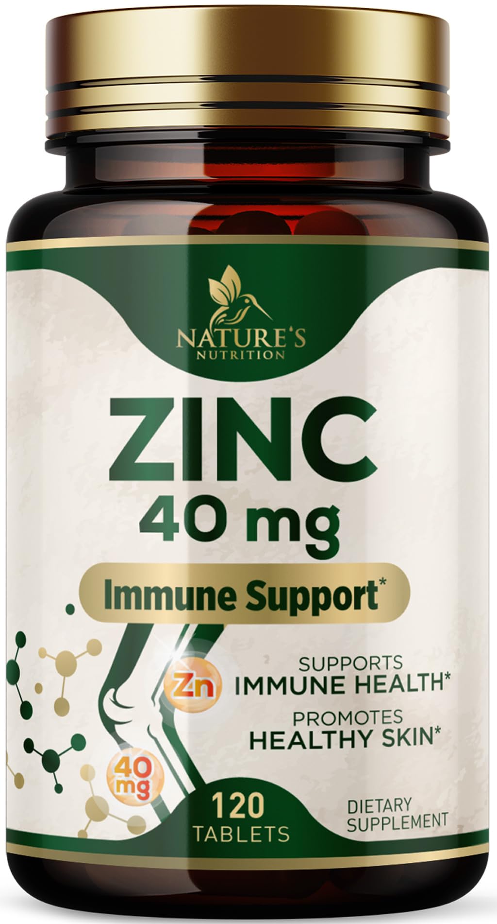 Zinc 40mg supplement for immune and skin health – hero image