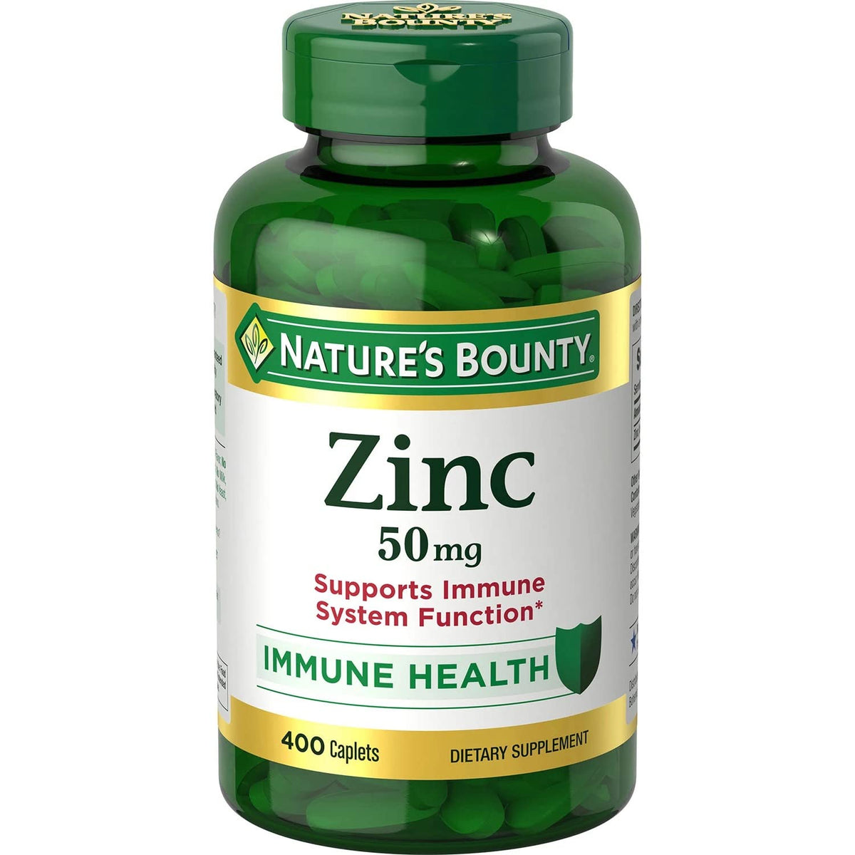 Zinc 50mg 400 Count dietary supplement bottle