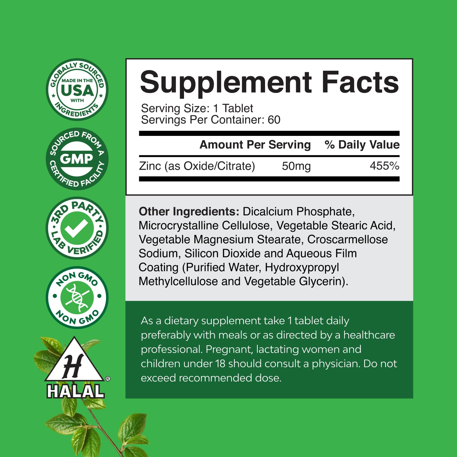 Close-up of zinc tablets for immune health