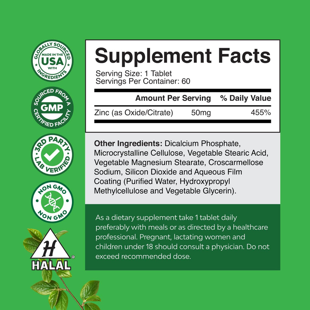 Close-up of zinc tablets for immune health