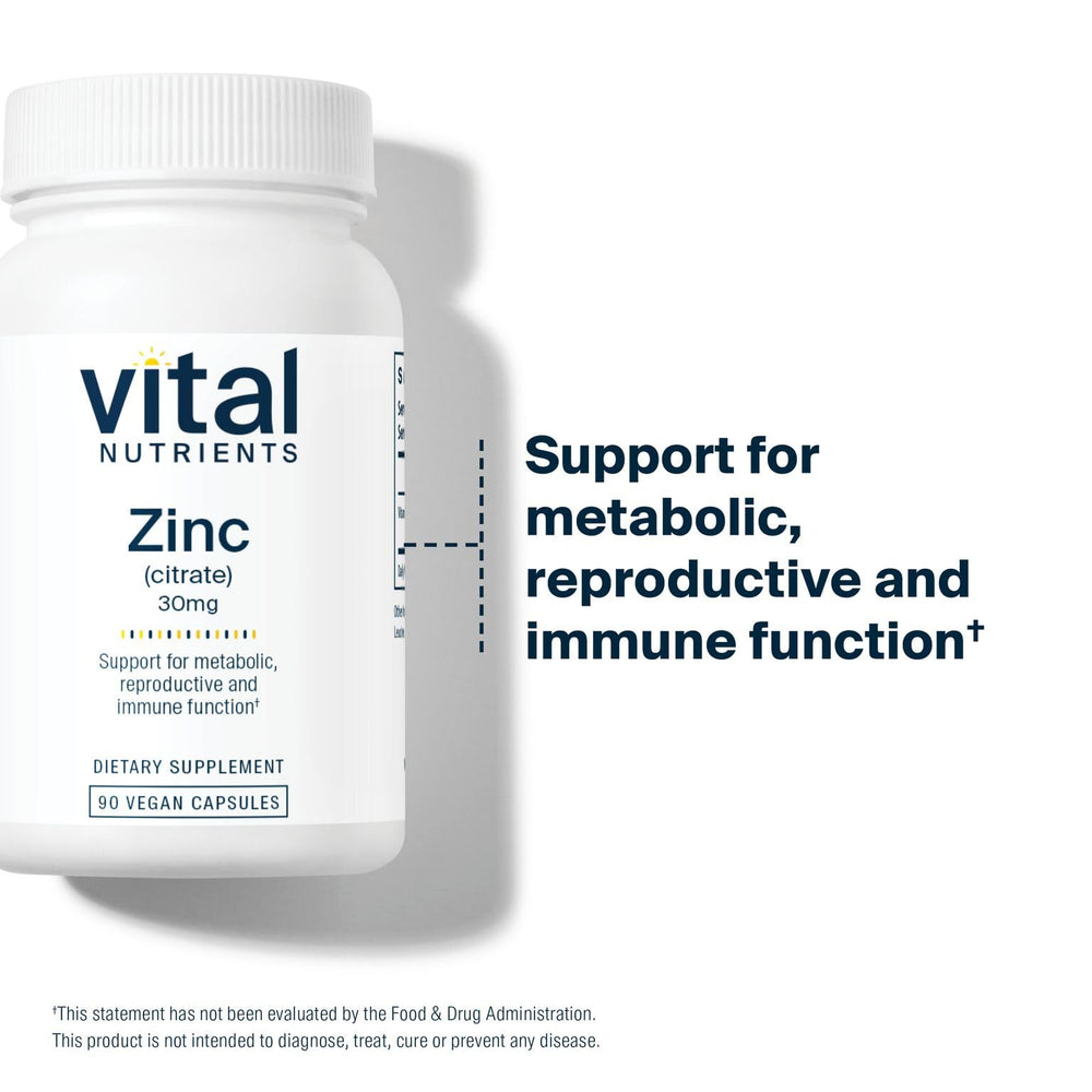 Vital Nutrients Zinc Citrate 30mg 90 capsules
