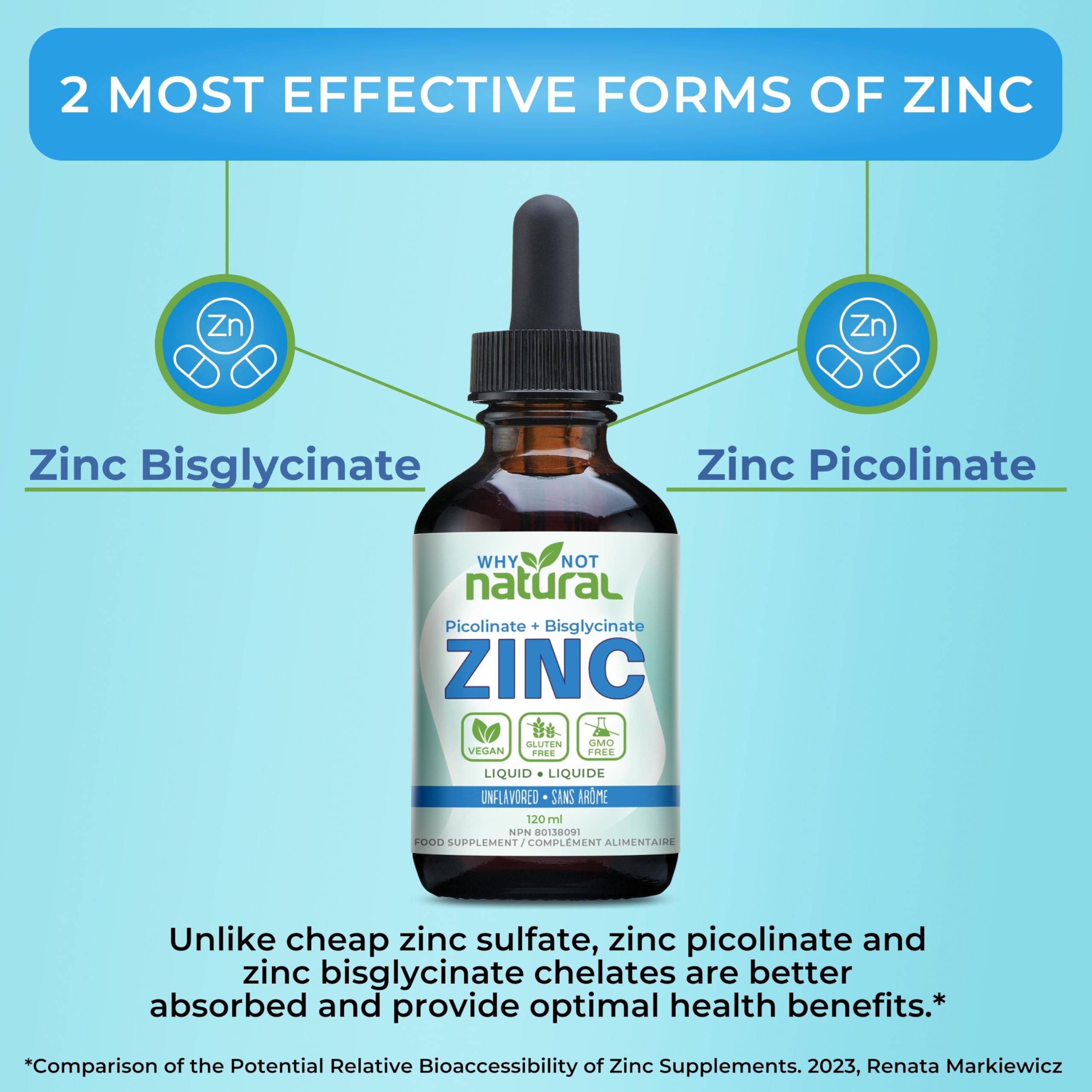 Zinc drops pouring from the bottle