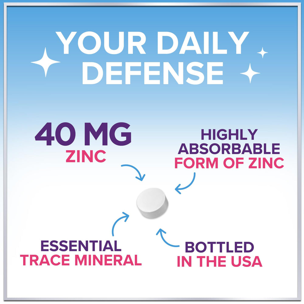 Adult zinc 40 mg supplement for immune support