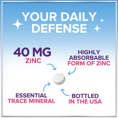 Adult zinc 40 mg supplement for immune support