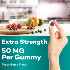 Front view of zinc gummies 140-count packaging