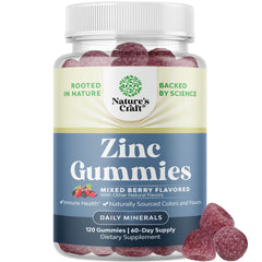 Front view of Extra Strength Zinc Gummies bottle for adults