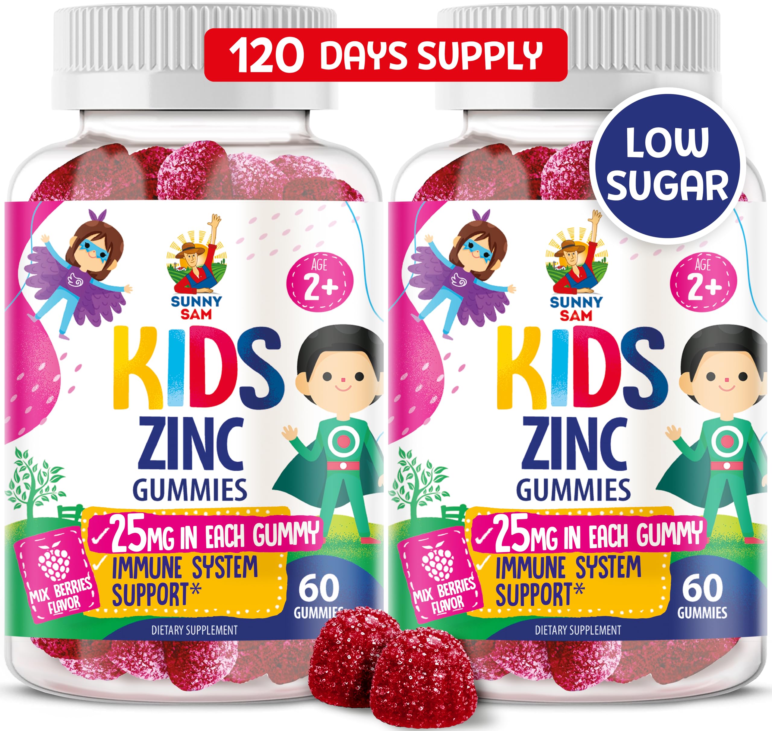 Front view of Zinc Gummies for Kids bottle