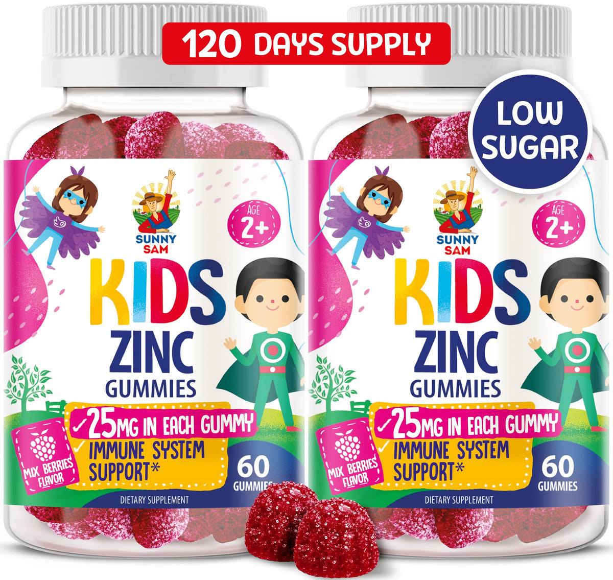 Front view of Zinc Gummies for Kids bottle