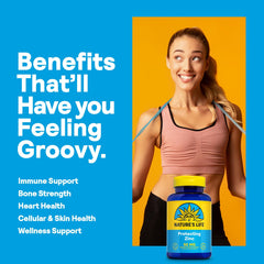 Graphic showing zinc supports immune system, bones, muscles and heart health