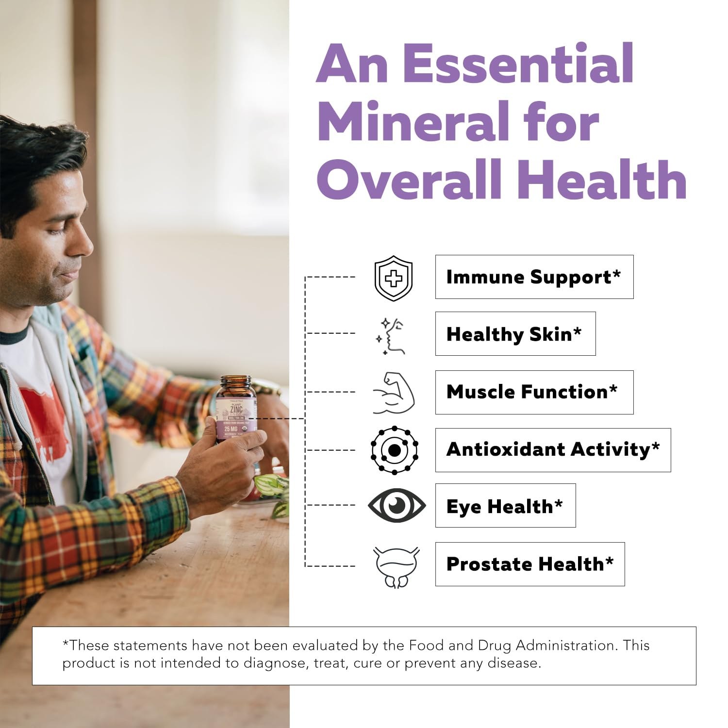 Zinc supporting immune health and healthy skin