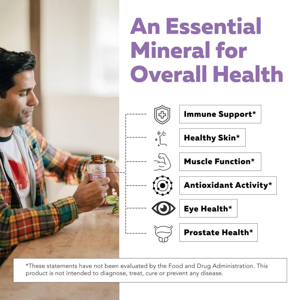 Zinc supporting immune health and healthy skin