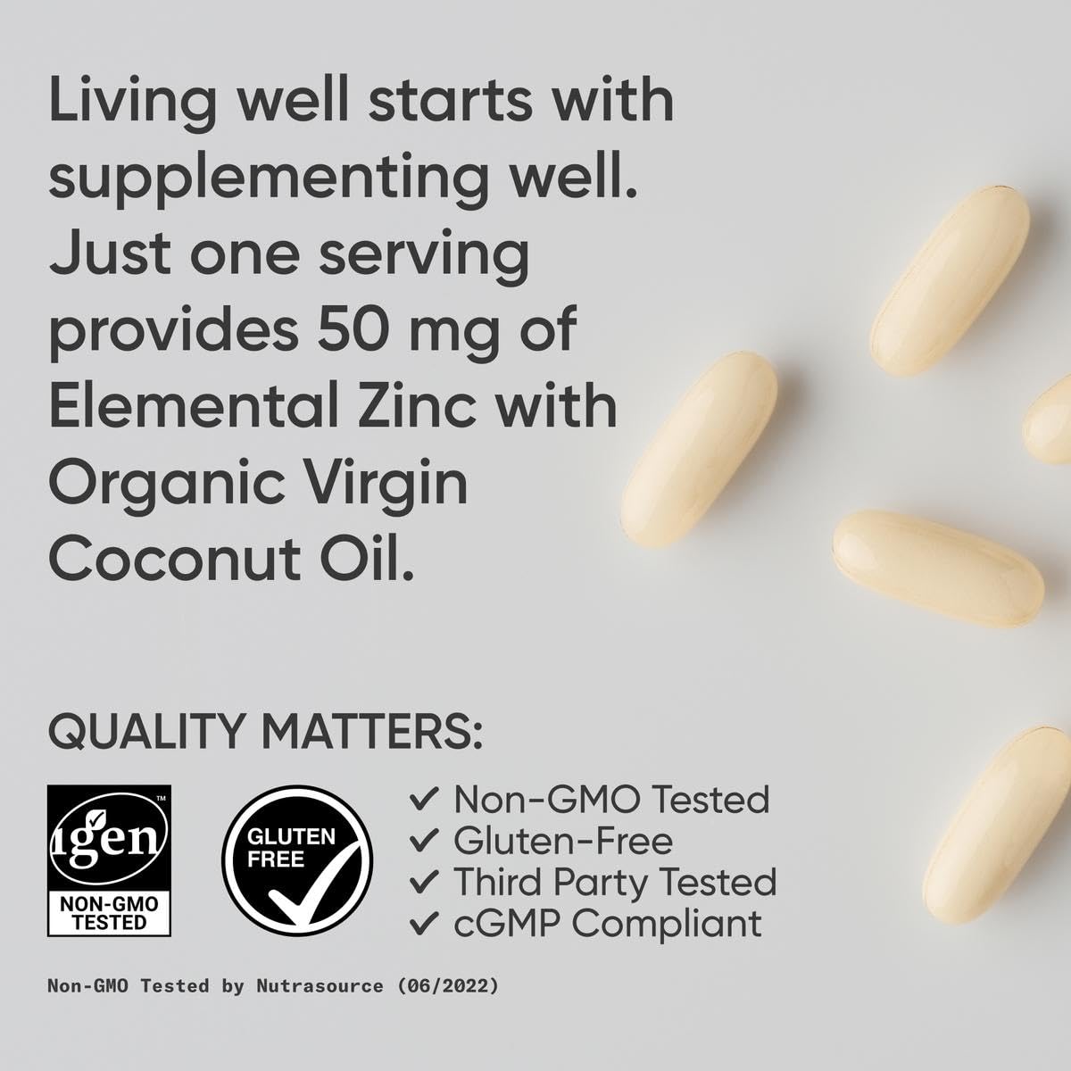 IGEN non-GMO verified zinc picolinate supplement label