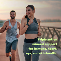 Graphic illustrating immune support from zinc picolinate with selenium and copper