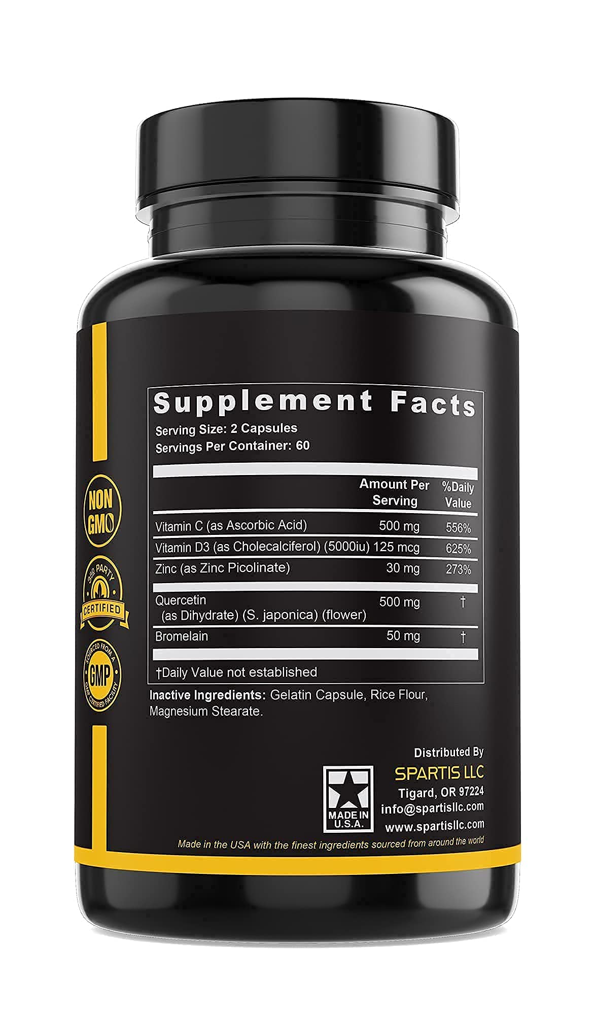 Packaging and outer box of SPARTIS ZQV Zinc Quercetin 120-caps