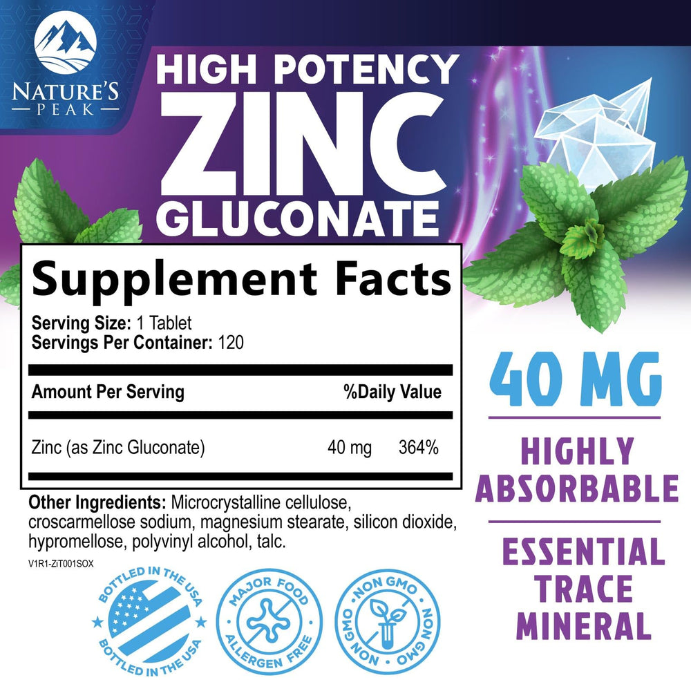 Zinc 40mg tablet close-up