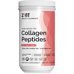 Front view of Zint Collagen Peptides Powder 10 oz container
