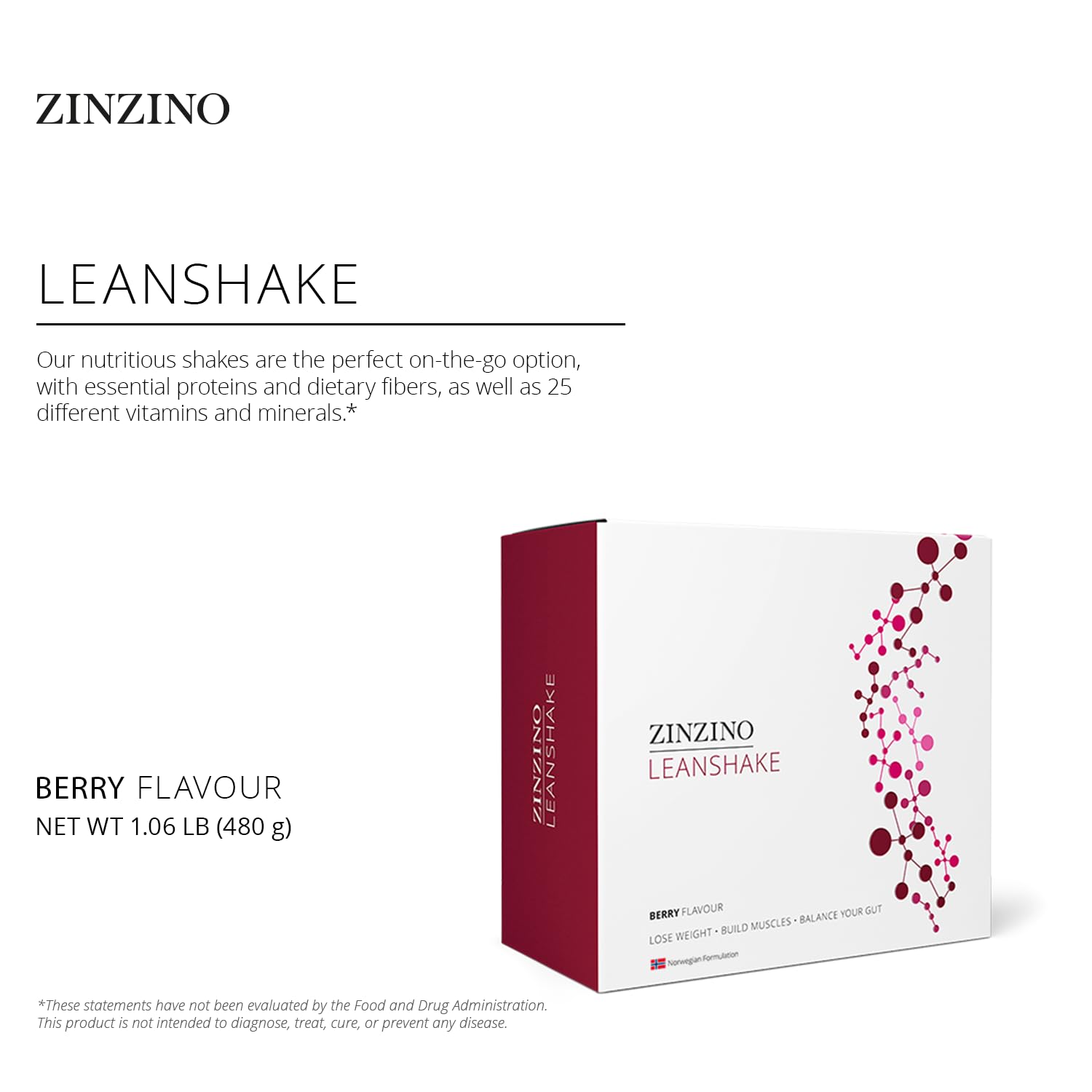 LeanShake Berry whey protein powder sachets close-up
