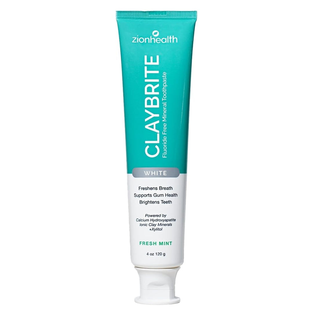 Zion Health ClayBrite Mineral Toothpaste 4 oz White – front label