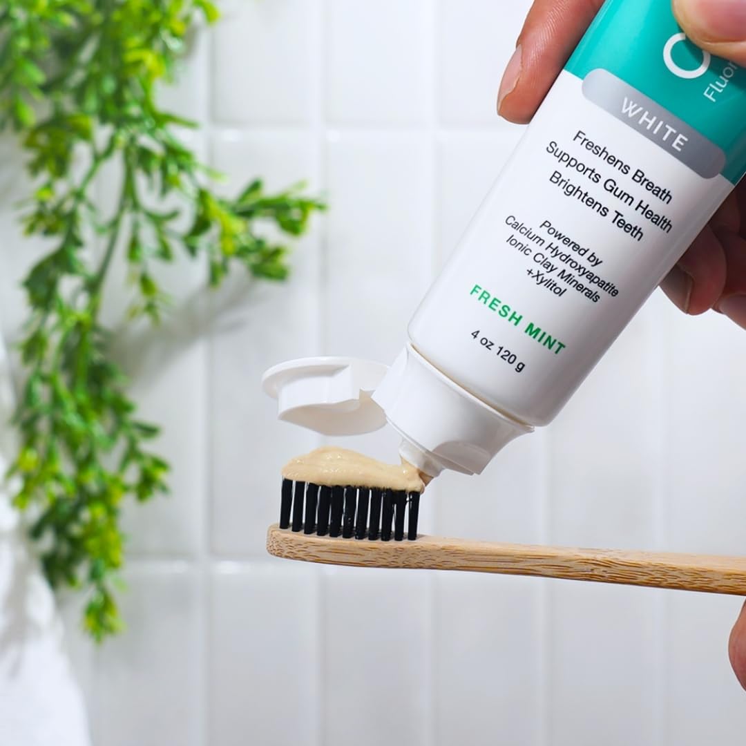 Side view of Zion Health ClayBrite toothpaste 4 oz White
