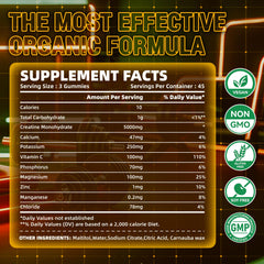 Bottle of Zipvit Creatine Monohydrate Gummies 135 count