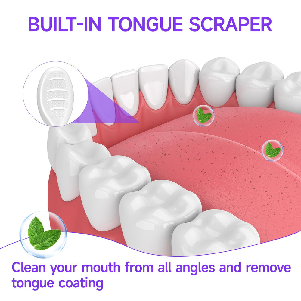 Zirro 5-in-1 disposable toothbrush mint back view