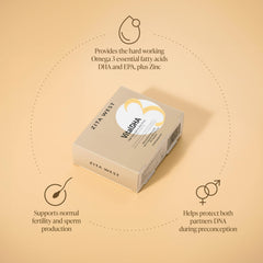 Infant brain development concept with omega-3 symbol