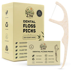 Ziva Eco floss picks 200-count pack in four 50-count packs