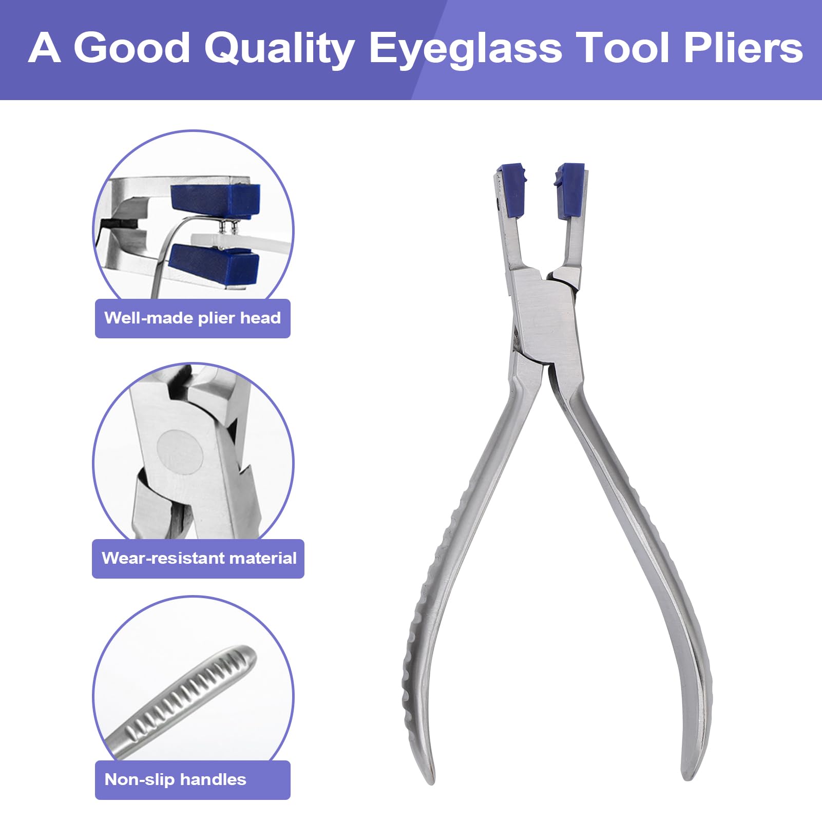 Spare jaws and drilling holders included in the eyeglass repair set