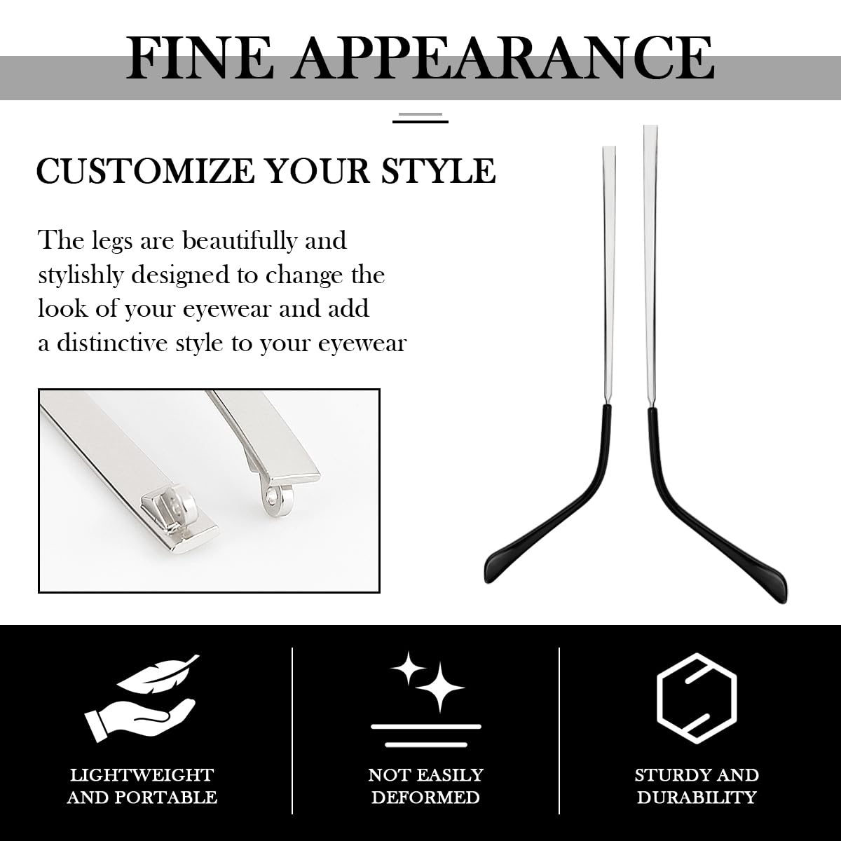 Lightweight durable replacement arms made from metal and plastic