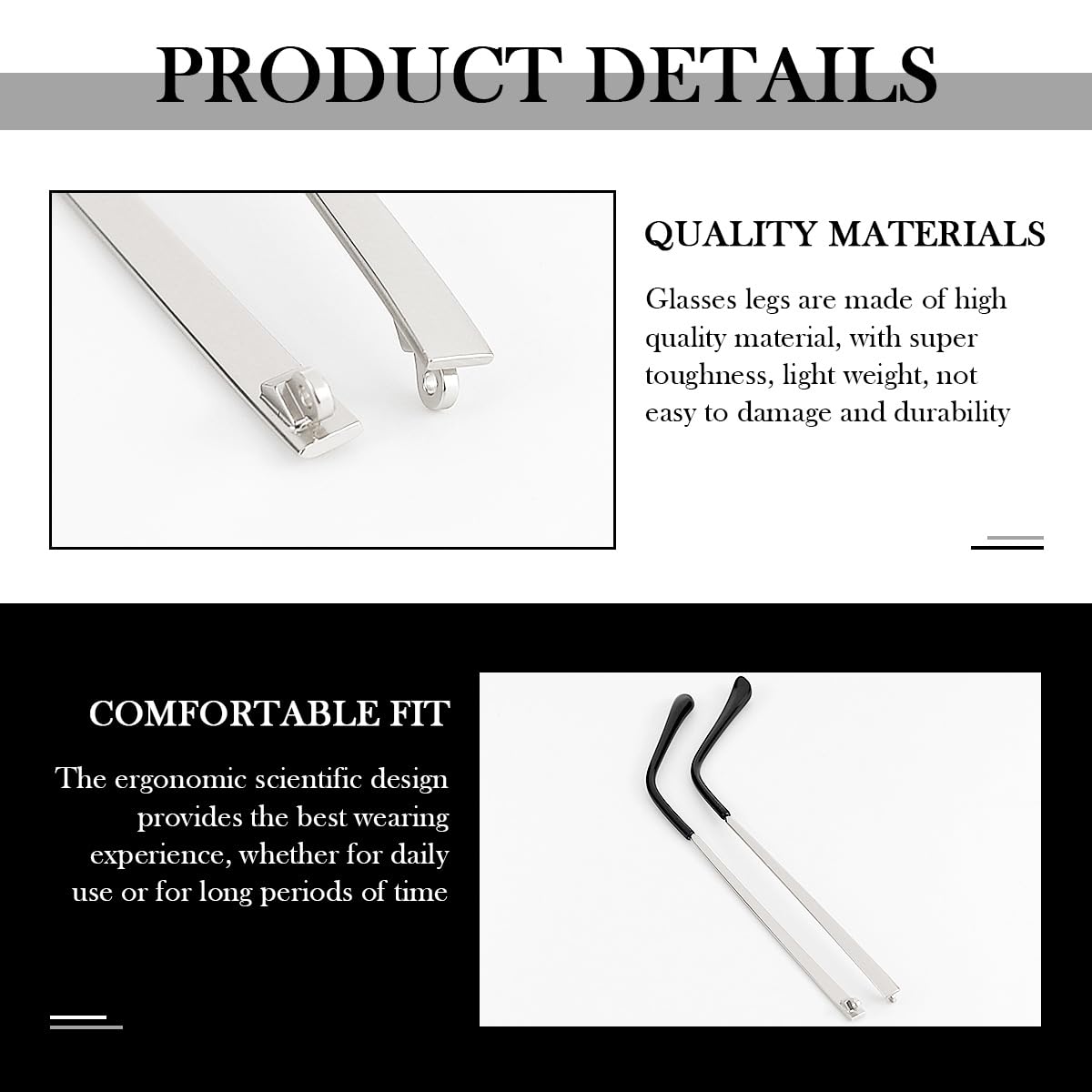 Universal compatibility with most eyeglass frames