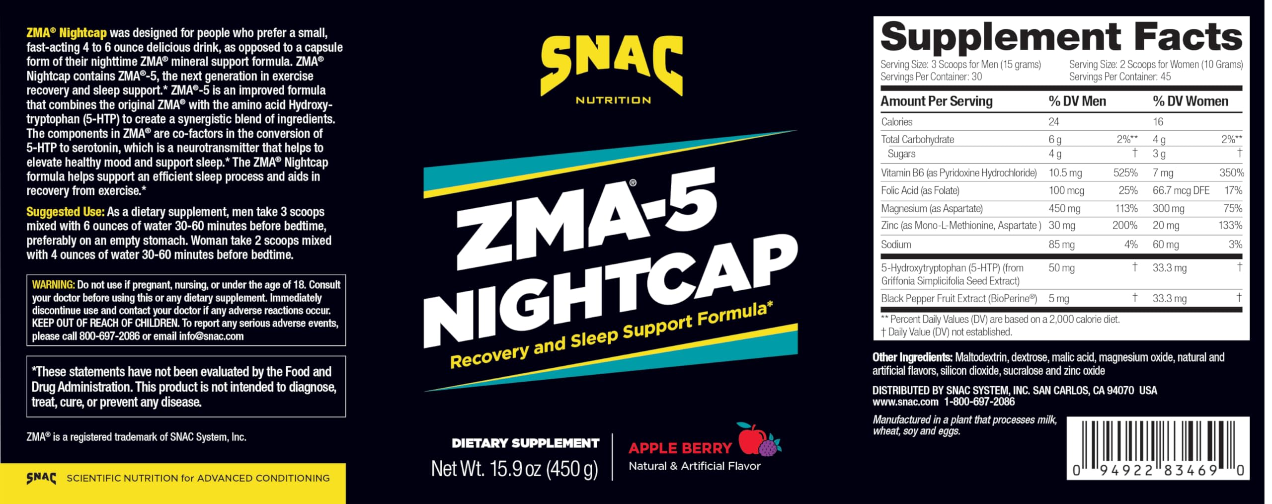 Scoop of ZMA-5 Nightcap powder for a drink