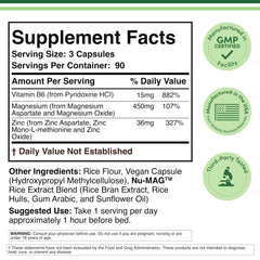 Magnesium element 450mg in ZMA formula