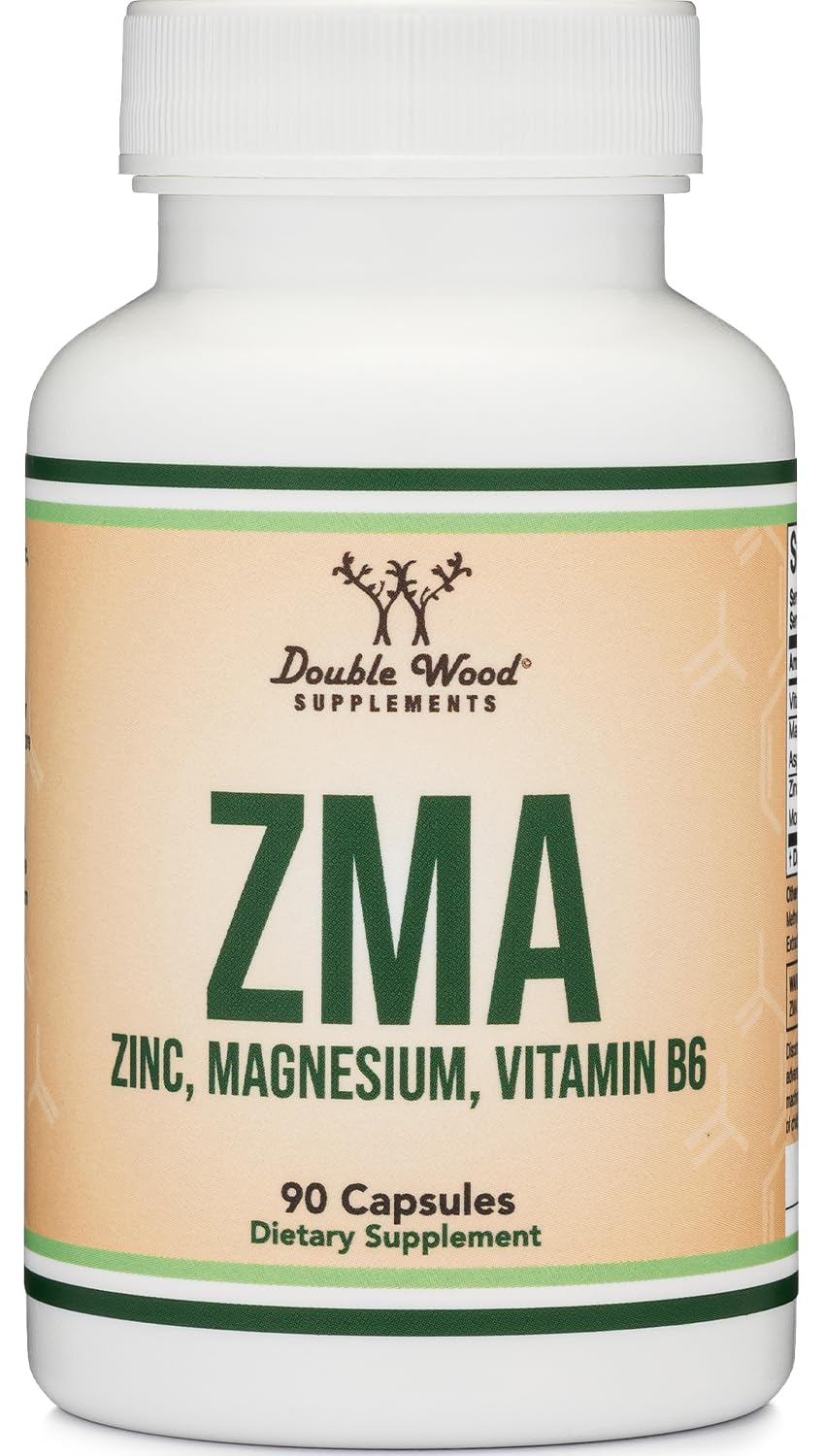 ZMA supplement bottle labeled for men and women with 501mg serving