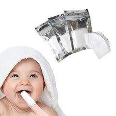 Close-up of Zmmyr soft gauze finger cleaning for baby teeth