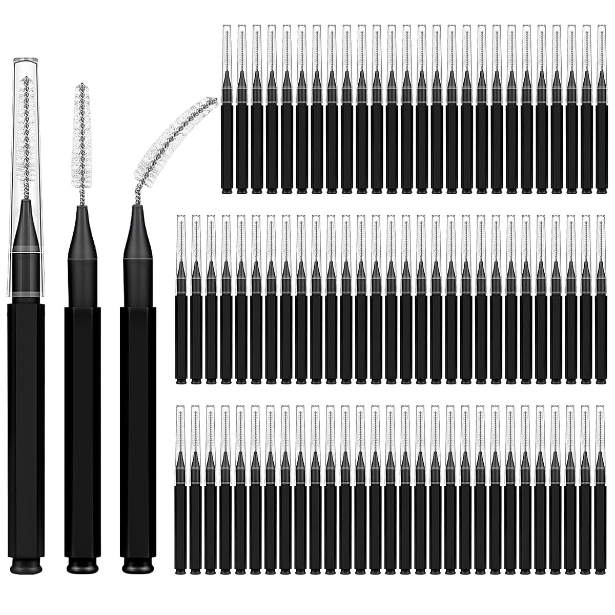 Zmpkhba 150-pack interdental brushes for braces with transparent cap