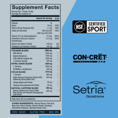 Key ingredients on ZOA+ Wild Berry formula including electrolytes and creatine