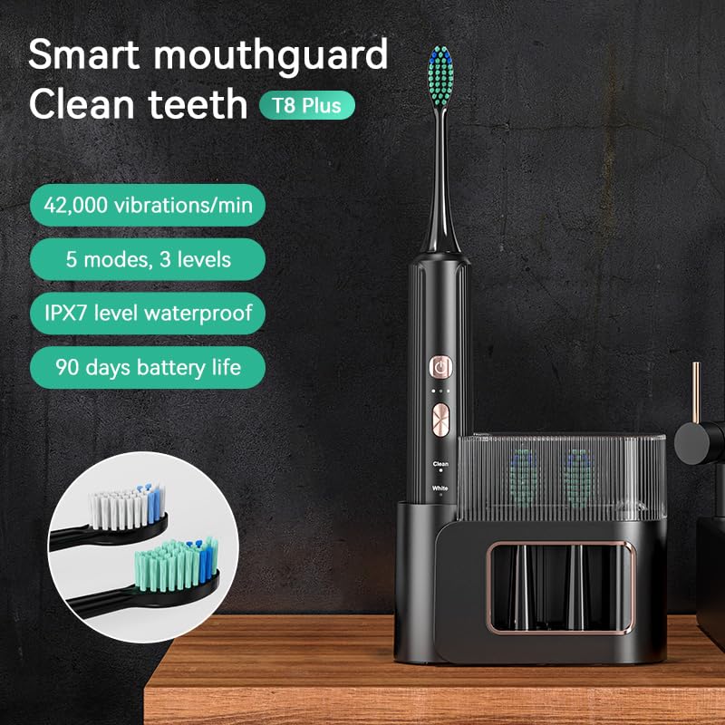 Six replacement brush heads included with Zocaed toothbrush