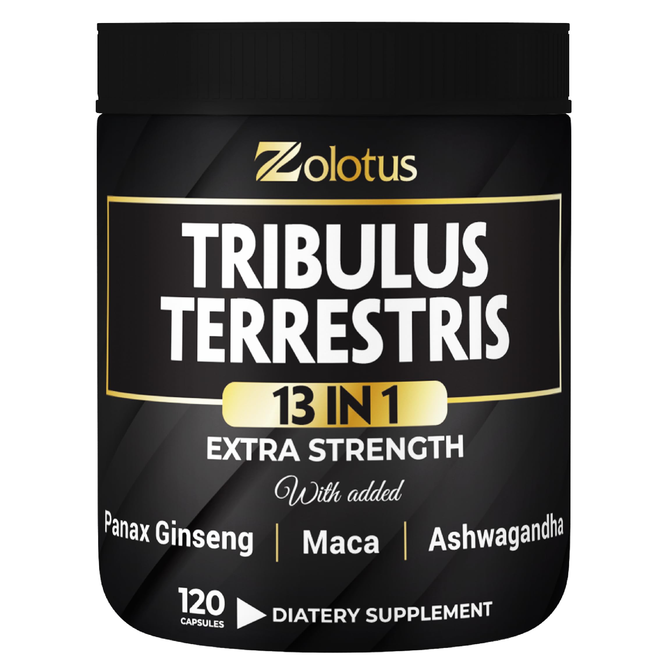Zolotus 13in1 Tribulus capsules bottle - front view