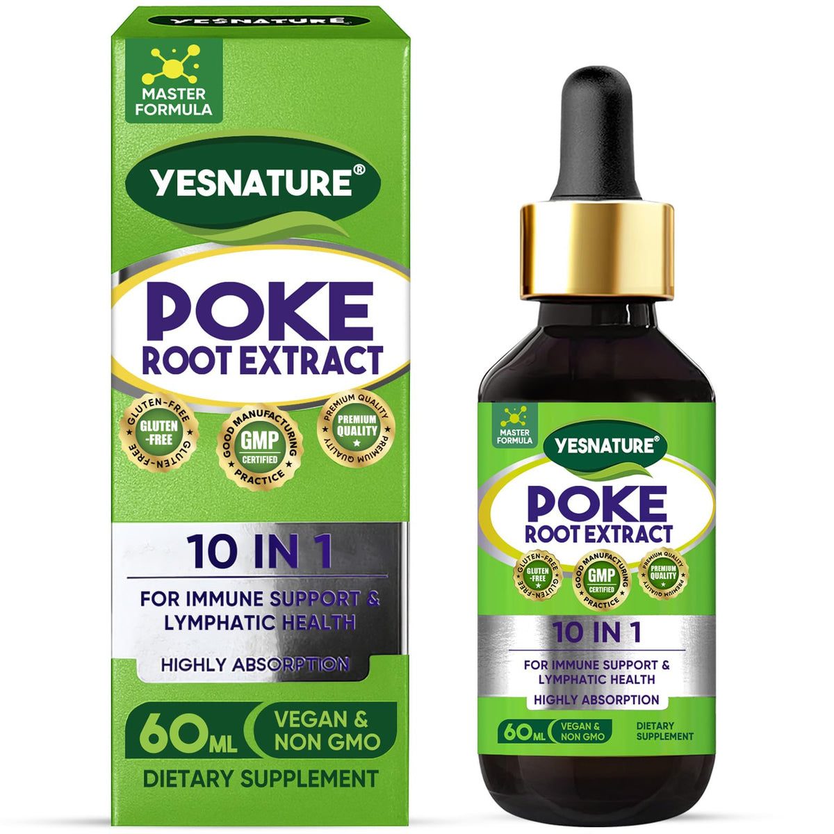 Product front view of Zooawa Poke Root Drops bottle (2 oz)