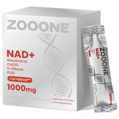 Front view of Zooone NAD+ 1000mg Liquid Packets