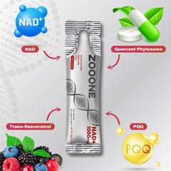 Side view of Zooone NAD+ liquid packets packaging