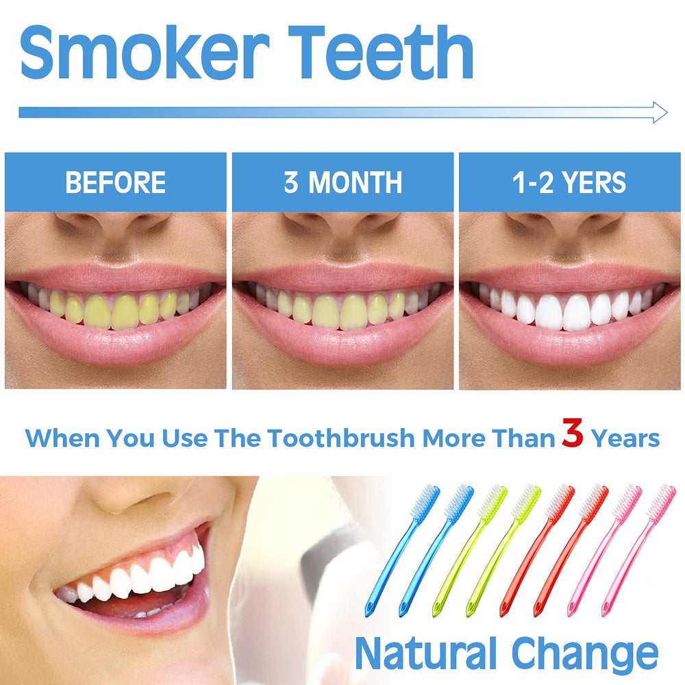 Close-up of long bristles on Zopeal extra hard toothbrush