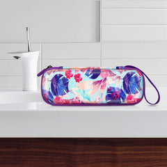 Purple floral ZORETCO travel case close-up