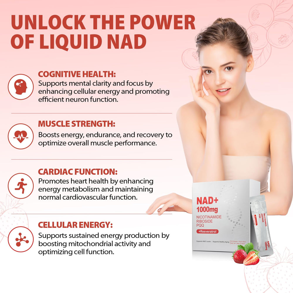 Front view of ZOROAHER 2-pack NAD+ liquid bottles